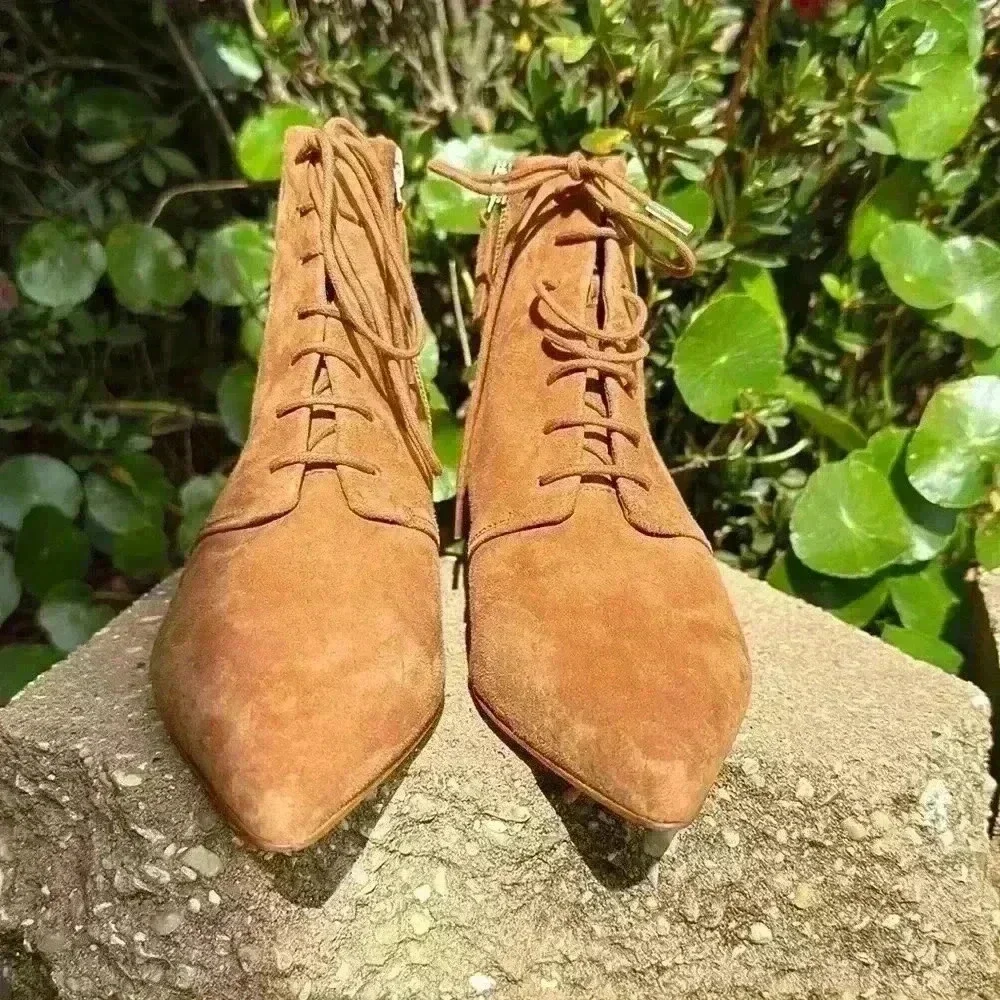 Nine West Shoes Women's 5.5 Beige Camel Tan Leather Yendira Ankle Bootie